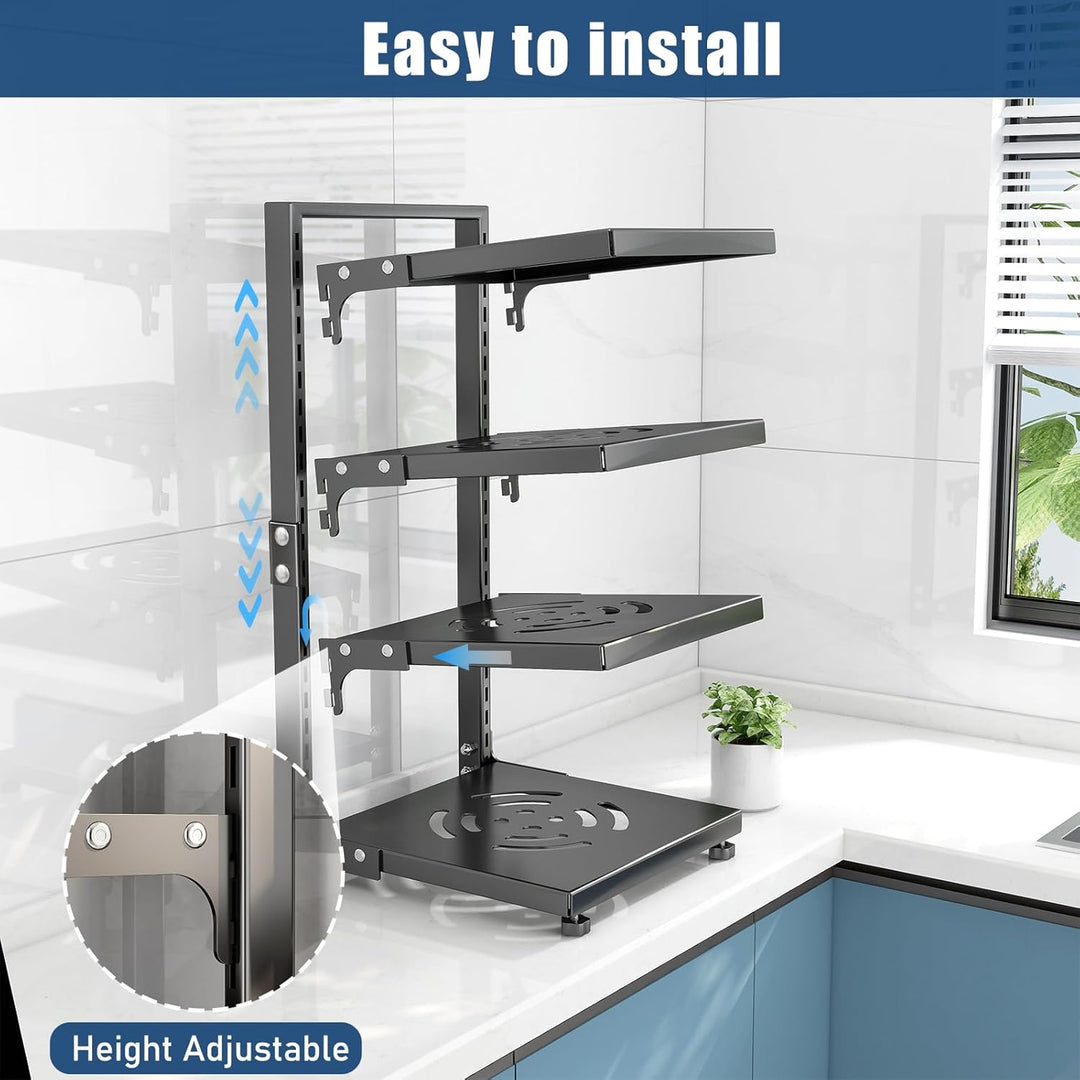 Pot Rack Organizers - CASONNIK 7 - Tier Adjustable Heavy Duty Pan Organizer Rack for Cabinet ，Multiple Use Modes, Pot Rack & Pan Rack for Kitchen Counter and Cabinet - Just Closeouts Canada Inc.