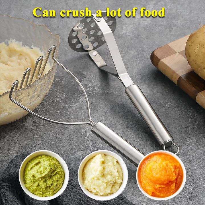 Potato Masher Stainless Steel 2pcs, Durable Mashed Masher Kitchen Tool, Mash Kitchen Utensils Gadgets Easy to Clean - Just Closeouts Canada Inc.X004VS4C8T