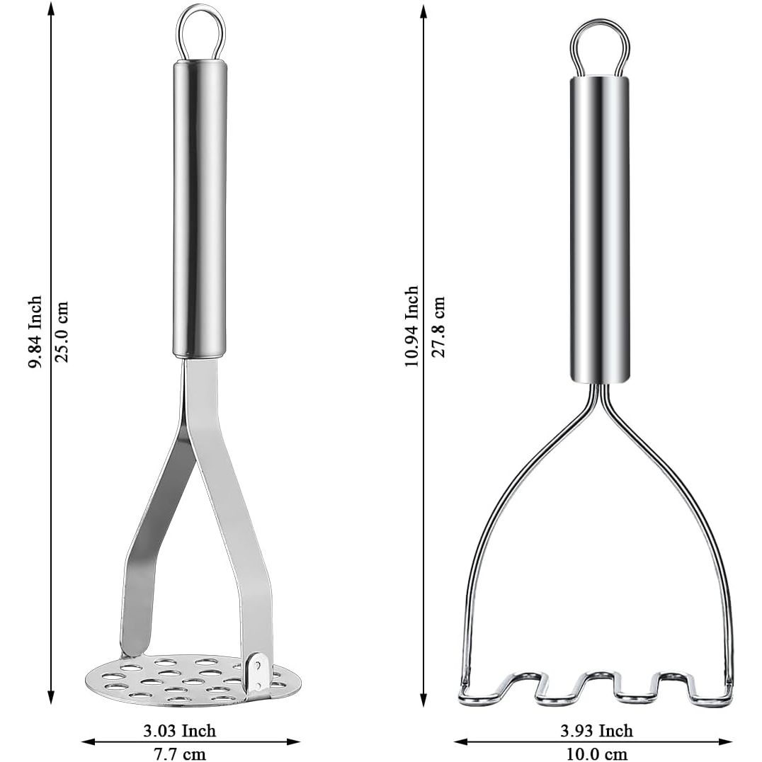 Potato Masher Stainless Steel 2pcs, Durable Mashed Masher Kitchen Tool, Mash Kitchen Utensils Gadgets Easy to Clean - Just Closeouts Canada Inc.X004VS4C8T