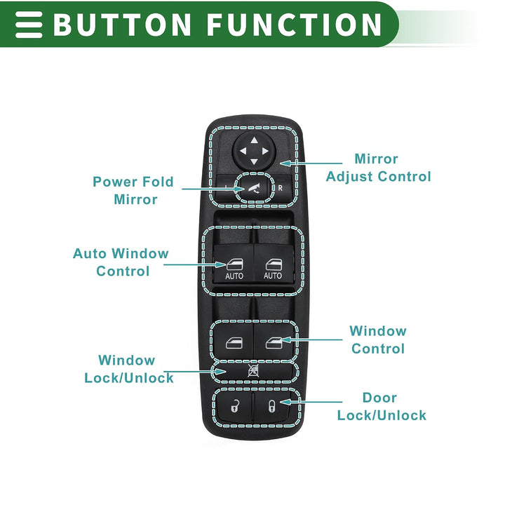 Power Window and Mirror Switch for Ram, 68298867AA/68110867AA - Just Closeouts Canada Inc.
