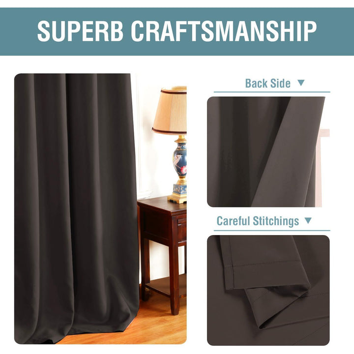 Premium Blackout Curtains for Living Room 84 Inches Length, Blackout Curtains for Bedroom Thermal Insulated Drapes - Chocolate Brown - Just Closeouts Canada Inc.