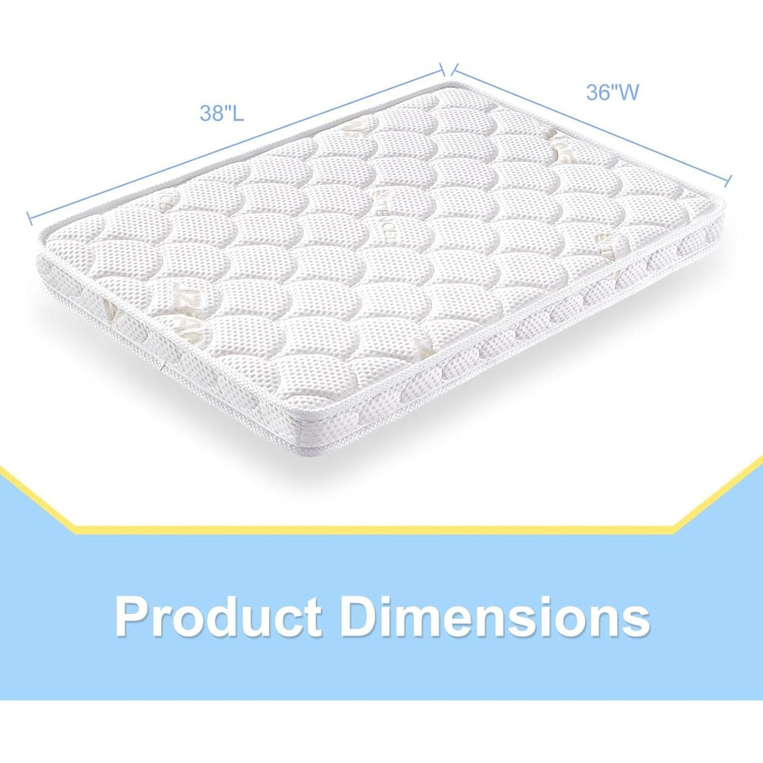Premium Pack and Play Mattress Topper 38" x 26" - Breathable, Soft, Medium Firmness Playpen Mattress Topper - Fits Pack N Play Playpens - White - Just Closeouts Canada Inc.