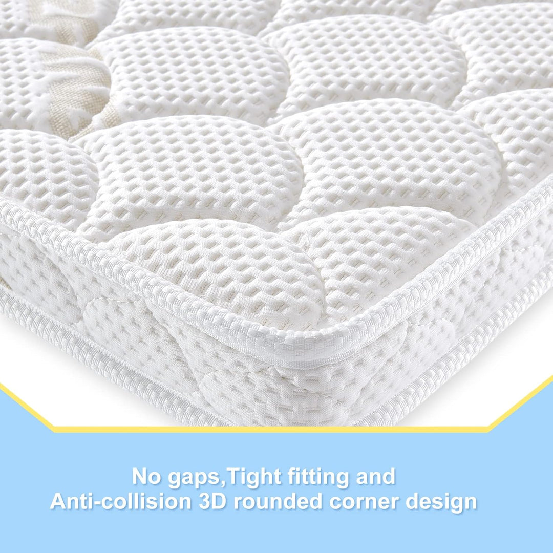 Premium Pack and Play Mattress Topper 38" x 26" - Breathable, Soft, Medium Firmness Playpen Mattress Topper - Fits Pack N Play Playpens - White - Just Closeouts Canada Inc.