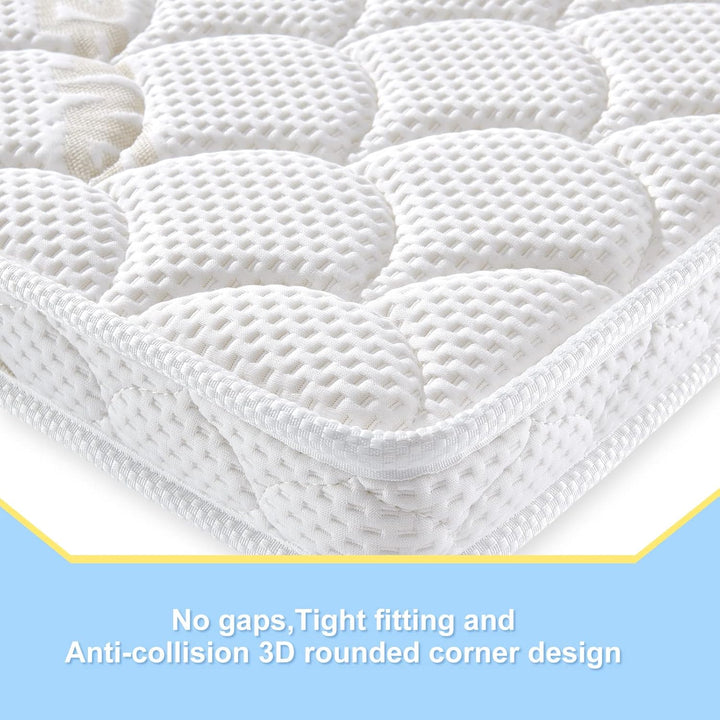 Premium Pack and Play Mattress Topper 38" x 26" - Breathable, Soft, Medium Firmness Playpen Mattress Topper - Fits Pack N Play Playpens - White - Just Closeouts Canada Inc.