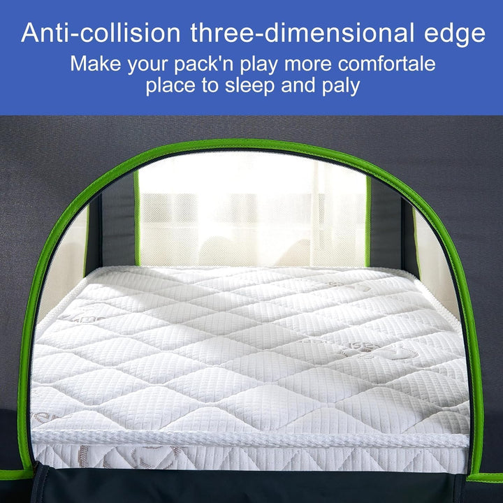 Premium Pack and Play Mattress Topper - 38" x 26" x 1.5", Breathable, Soft, Safety - Reinforced Play Yard Mattress for Babies and Toddlers, Fits Pack N Play Playpens, White - Just Closeouts Canada Inc.