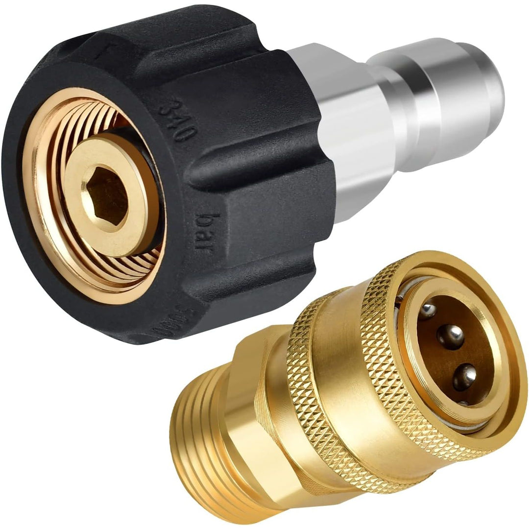 Pressure Washer Quick Connect, M22 15mm Quick Connect, 3/8 in Pressure Washer Hose Adapter for High Pressure Washer Hose, 5000 PSI Power Washer Quick Connect - Just Closeouts Canada Inc.