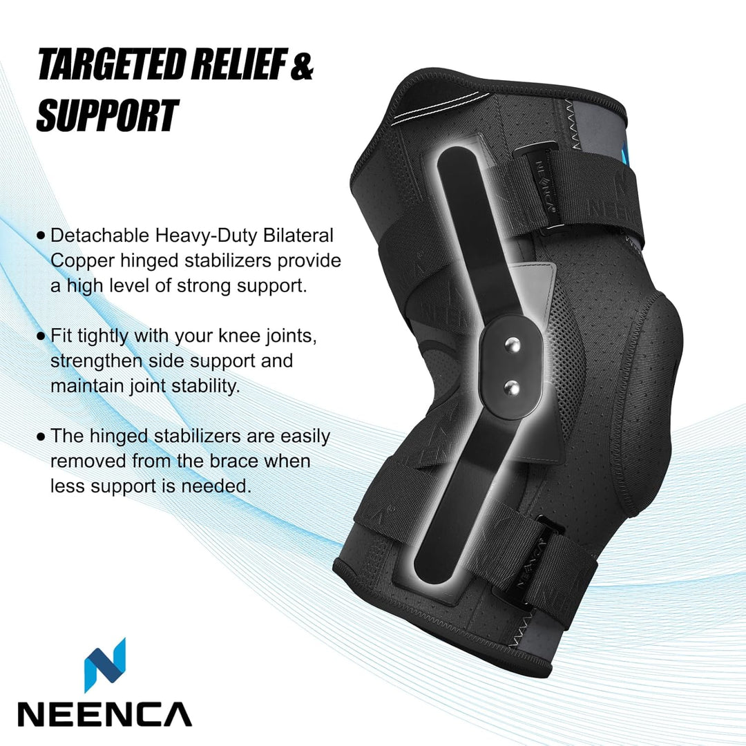 Professional Knee Brace for Knee Pain, Hinged Knee Support with Patented X - Straps Fiting System, Strong Stability for Joint Pain Relief, Arthritis, Meniscus Tear, ACL, PCL, MCL, Sports, Workout, Large - Just Closeouts Canada Inc.