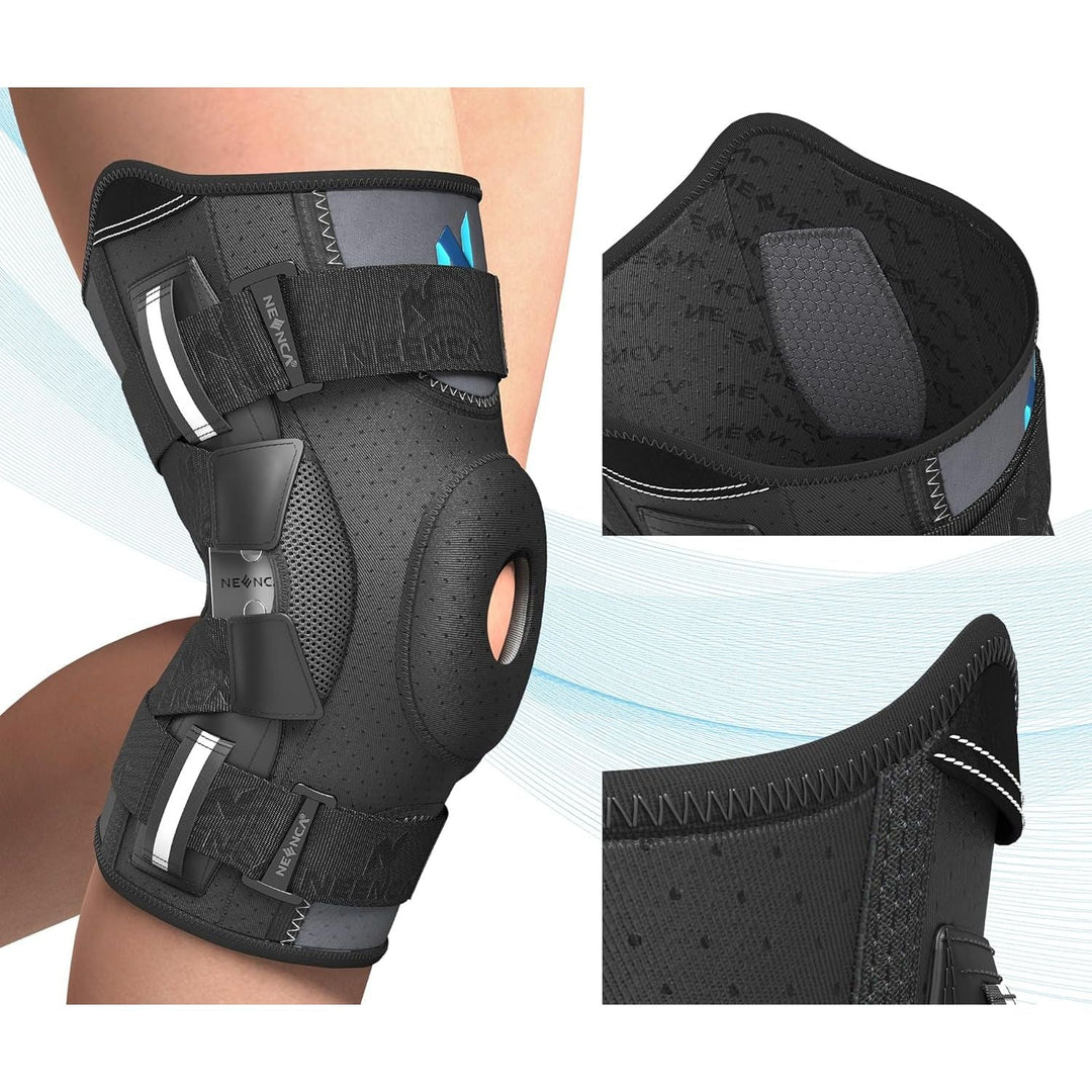 Professional Knee Brace for Knee Pain, Hinged Knee Support with Patented X - Straps Fiting System, Strong Stability for Joint Pain Relief, Arthritis, Meniscus Tear, ACL, PCL, MCL, Sports, Workout, Large - Just Closeouts Canada Inc.