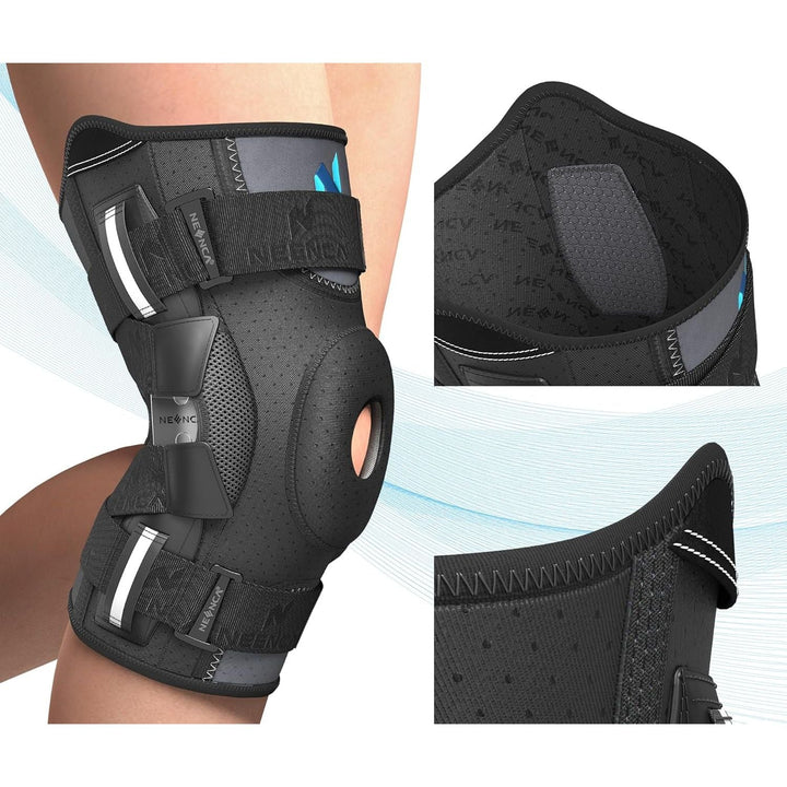 Professional Knee Brace for Knee Pain, Hinged Knee Support with Patented X - Straps Fiting System, Strong Stability for Joint Pain Relief, Arthritis, Meniscus Tear, ACL, PCL, MCL, Sports, Workout, Large - Just Closeouts Canada Inc.