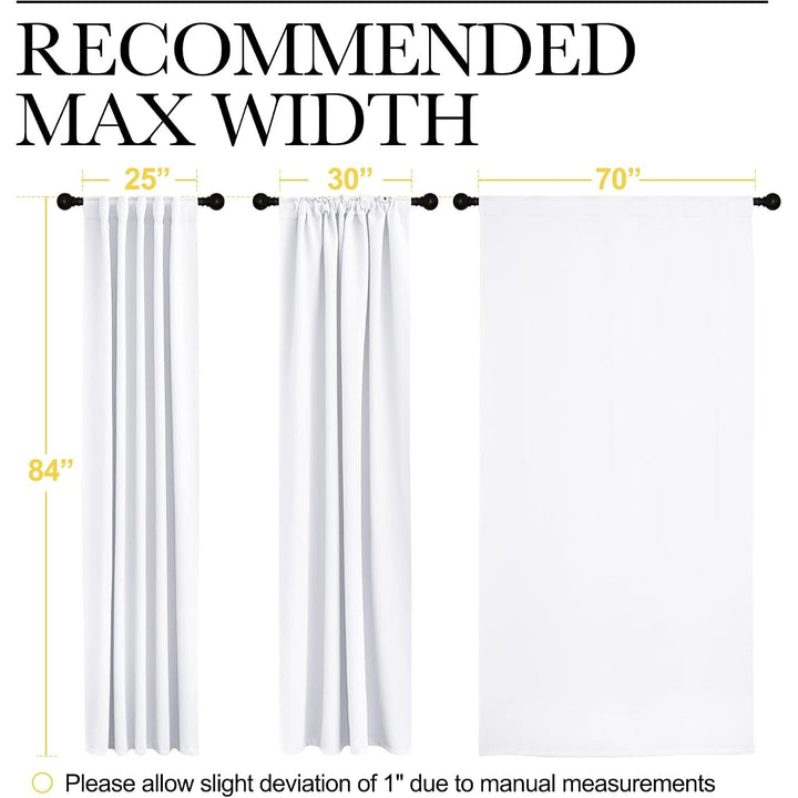 Pure White Back-Tab and Rod-Pocket Curtains, 70 x 84 in, Set of 2 - Just Closeouts Canada Inc.