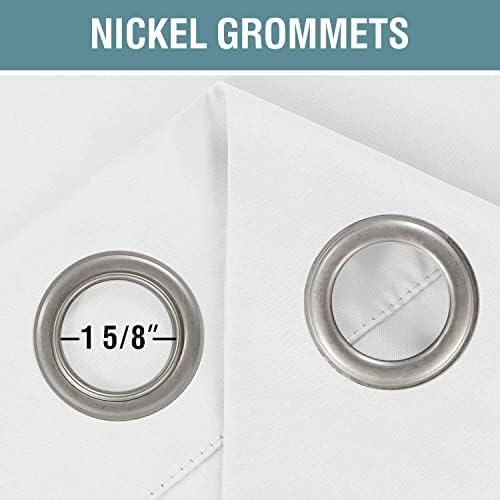 Pure White Curtains for Bedroom White Curtain 96 inches Long for Christmas Thermal Insulated Window Treatment Panel/Drape for Living Room, White, One Panel, Grommet Top - Just Closeouts Canada Inc.