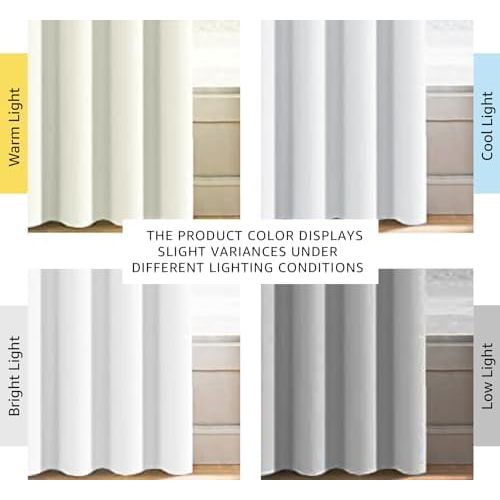Pure White Curtains for Bedroom White Curtain 96 inches Long for Christmas Thermal Insulated Window Treatment Panel/Drape for Living Room, White, One Panel, Grommet Top - Just Closeouts Canada Inc.
