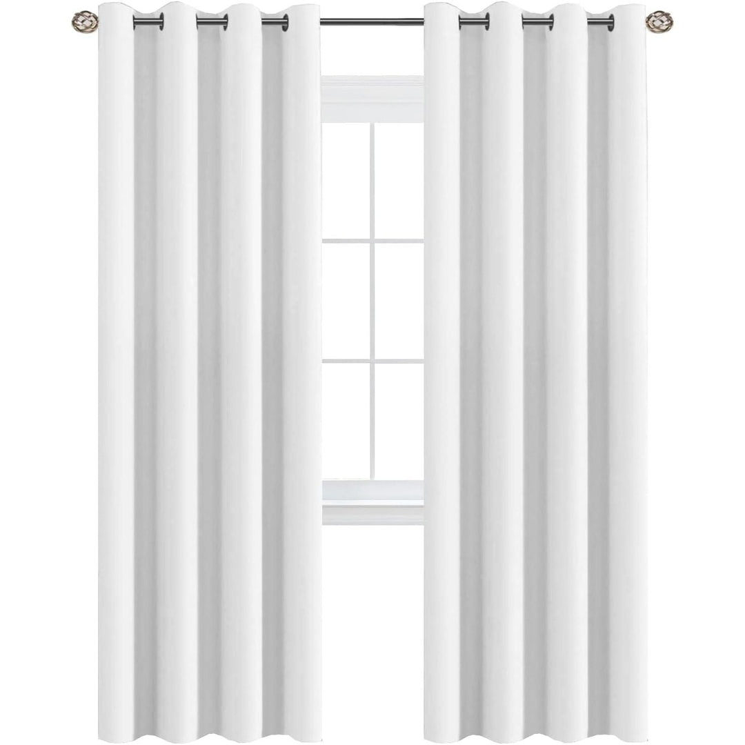 Pure White Curtains for Bedroom White Curtain 96 inches Long for Christmas Thermal Insulated Window Treatment Panel/Drape for Living Room, White, One Panel, Grommet Top - Just Closeouts Canada Inc.