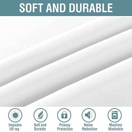Pure White Curtains for Bedroom White Curtain 96 inches Long for Christmas Thermal Insulated Window Treatment Panel/Drape for Living Room, White, One Panel, Grommet Top - Just Closeouts Canada Inc.