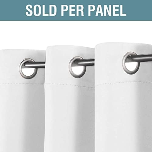 Pure White Curtains for Bedroom White Curtain 96 inches Long for Christmas Thermal Insulated Window Treatment Panel/Drape for Living Room, White, One Panel, Grommet Top - Just Closeouts Canada Inc.