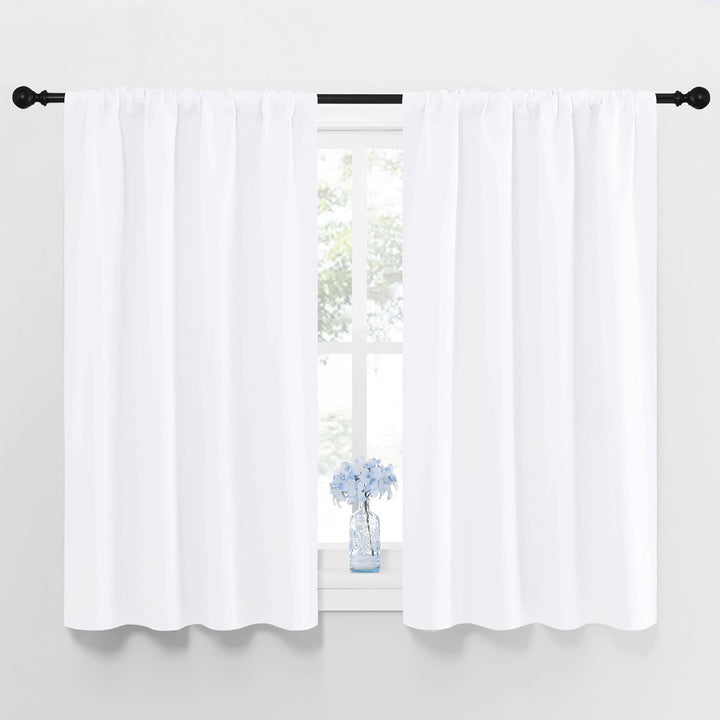 Pure White Rod-Pocket Curtains – 42 x 45 in, 2 Panels - Just Closeouts Canada Inc.