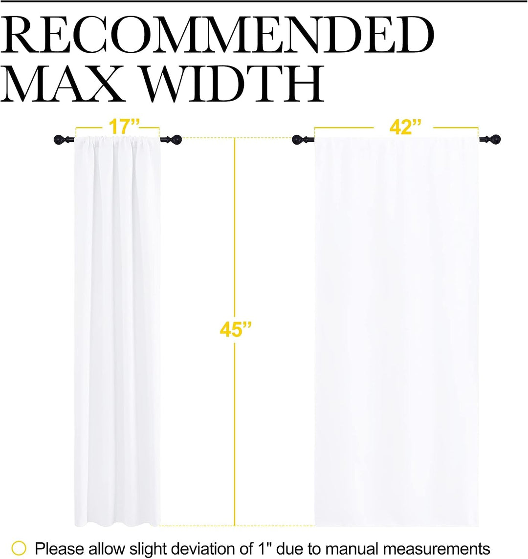 Pure White Rod-Pocket Curtains – 42 x 45 in, 2 Panels - Just Closeouts Canada Inc.