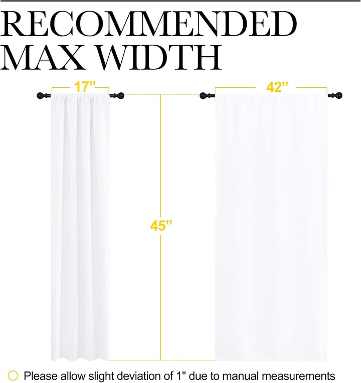 Pure White Rod-Pocket Curtains – 42 x 45 in, 2 Panels - Just Closeouts Canada Inc.