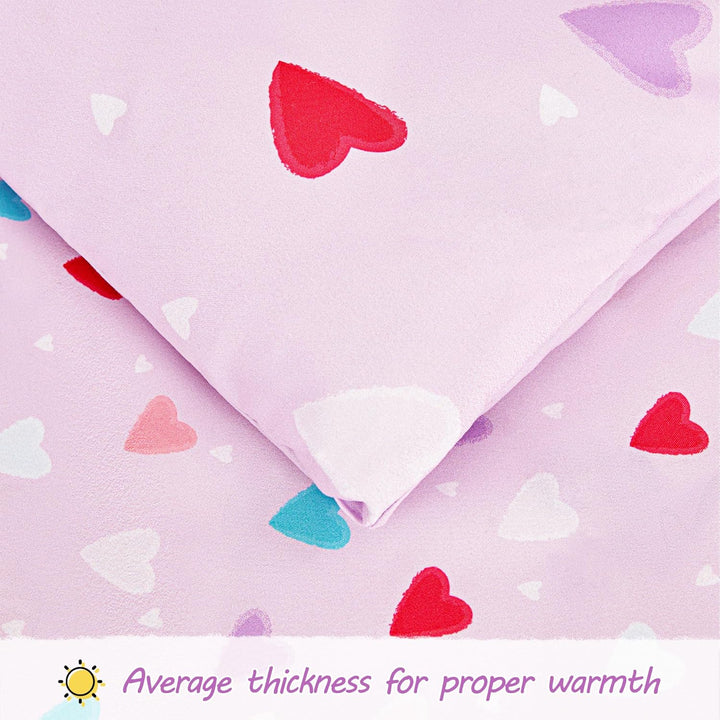 Purple Heart Toddler Comforter Sets, Cute Girls Toddler Bedding Set, Soft Microfiber Toddler Bed Set - Just Closeouts Canada Inc.X00477EB8F
