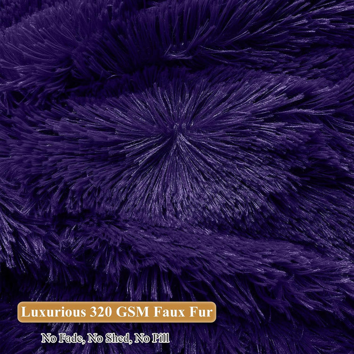 Purple Plush Faux Fur Bean Bag Cover, Large 38 x 38 x 40 in - Just Closeouts Canada Inc.X004L20OMX