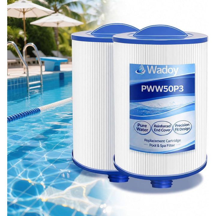 PWW50 Spa Filter Compatible with Pleatco Spa Hot Tub Filter, PWW50P3 Filter Compatible with Unicel 6CH-940, Filbur FC-0359, Waterways 817-0050 Front Access Skimmer Aber Hot Tubs, 2 Pack - Just Closeouts Canada Inc.