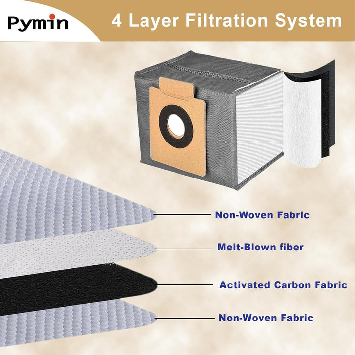Pymin 14 Pack Replacement Dust Bag Compatible With Eufy Clean X10 Pro Omni & X8 Pro & X8 Pro SES Robot Vacuum Self - Empty Station,2.5L large capacity with 4 - Layer Replcement Bags - Just Closeouts Canada Inc.