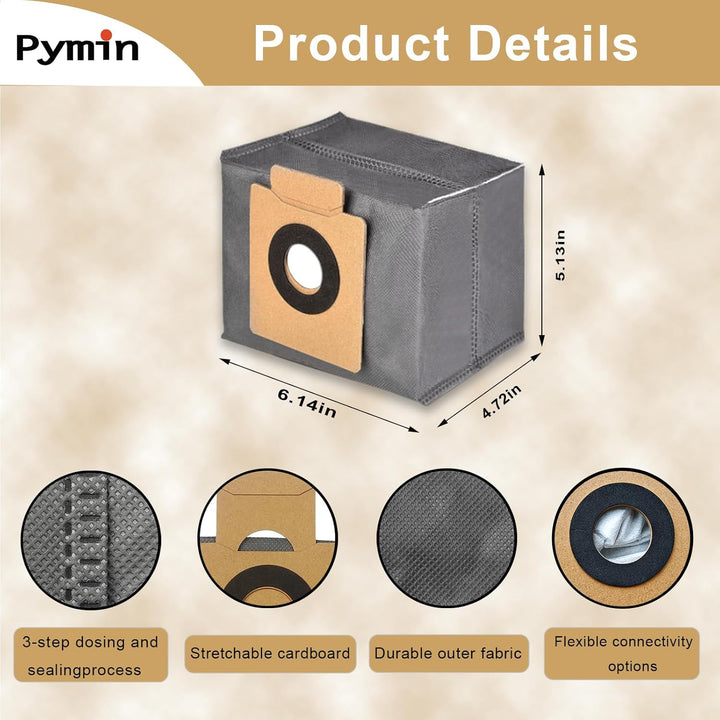 Pymin 14 Pack Replacement Dust Bag Compatible With Eufy Clean X10 Pro Omni & X8 Pro & X8 Pro SES Robot Vacuum Self - Empty Station,2.5L large capacity with 4 - Layer Replcement Bags - Just Closeouts Canada Inc.