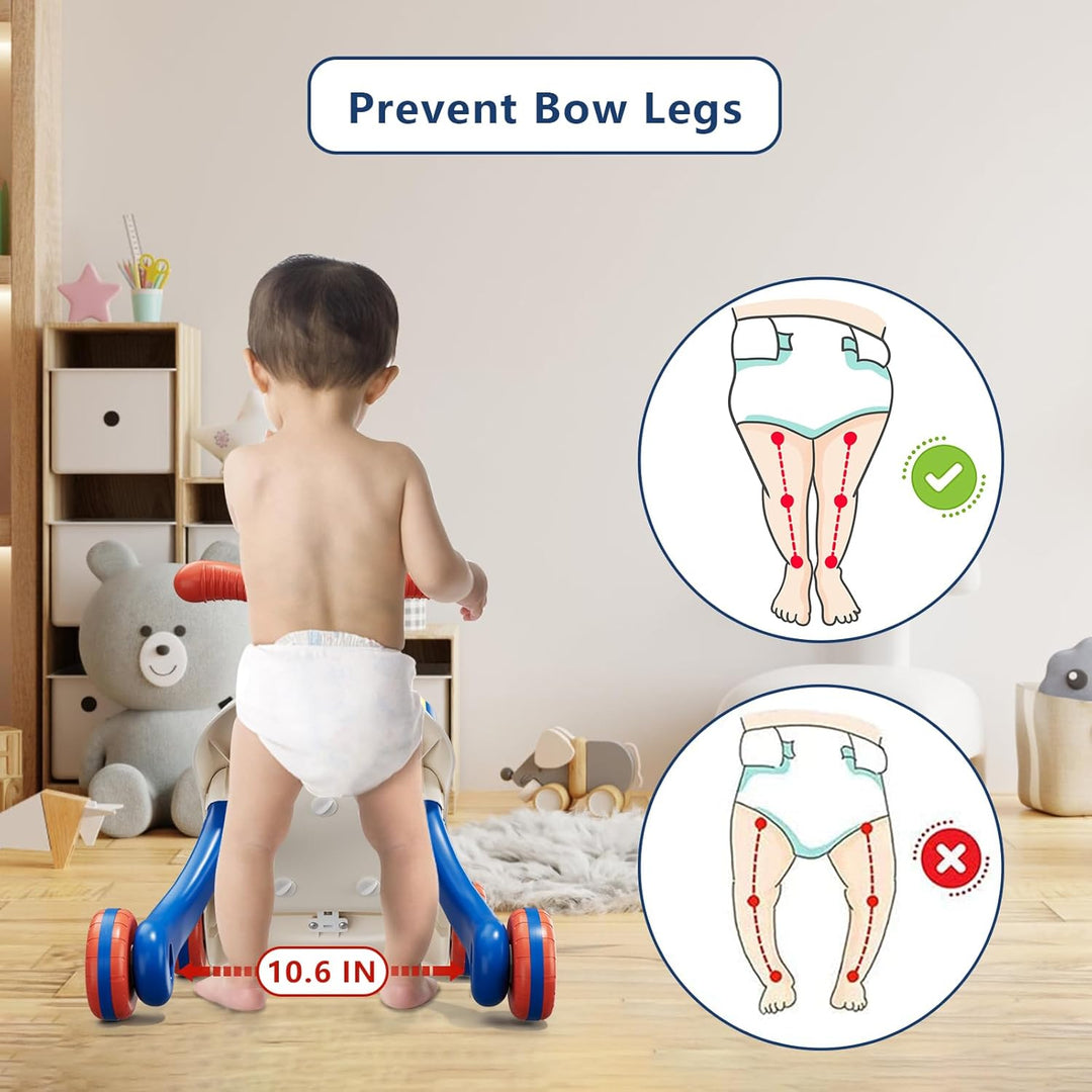 QDRAGON 3 in 1 Baby Walkers for Boys, Baby Push Walker and Activity Center, Sit to Stand Walker Toy, Early Learning Push Toys for Toddler Infant 12+ Months Blue - Just Closeouts Canada Inc.