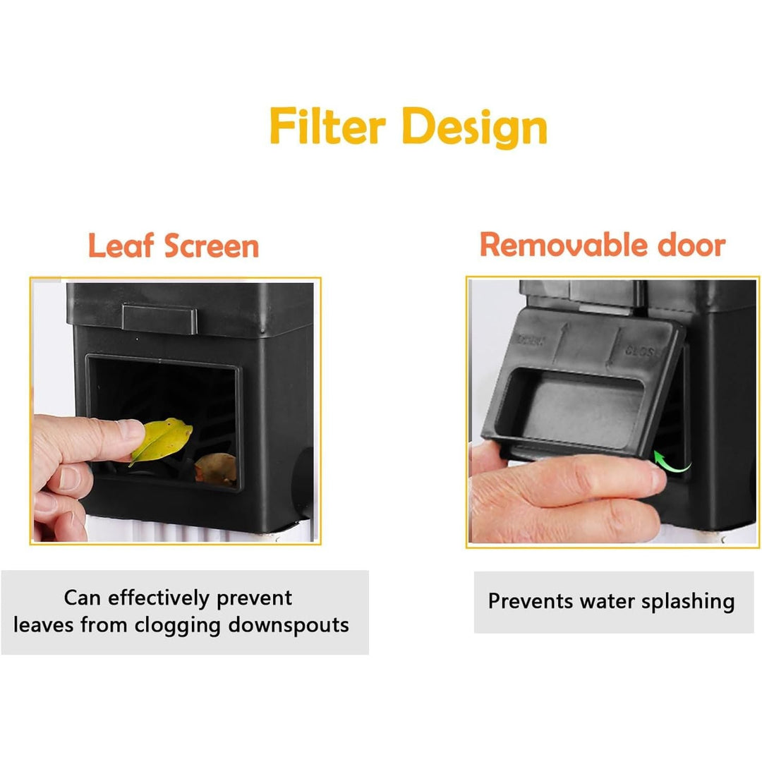 Rain Barrel Diverter Kit, Downspout Diverter Fits for 2"x 3" or 3"x 4" Standard Downspout, Rainwater Collection System with Adjustable Valve and Filter,5ft Hose(Black) - Just Closeouts Canada Inc.