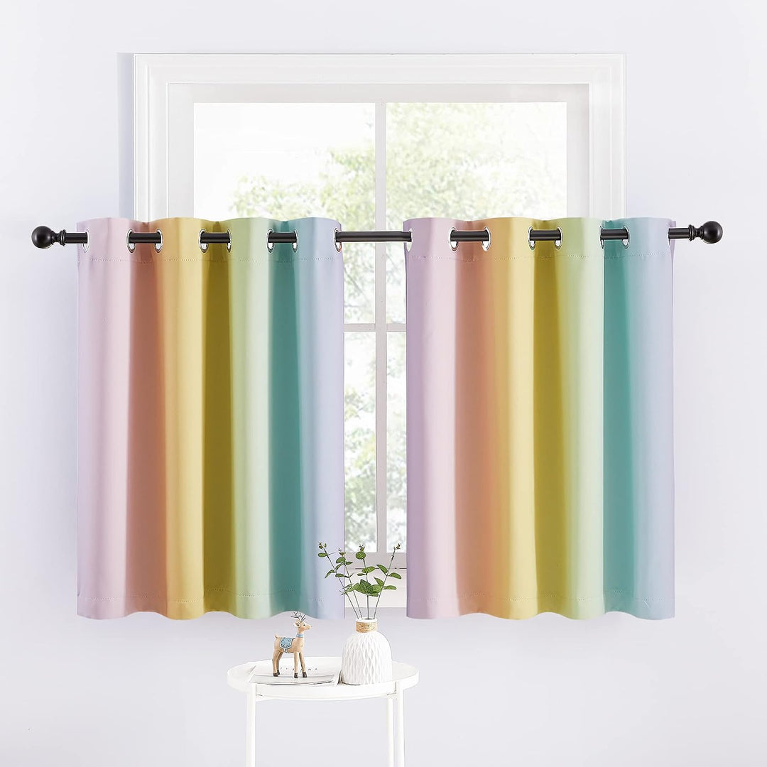 Rainbow Blackout Grommet Valances, 52 x 36 in, 2 Panels - Just Closeouts Canada Inc.