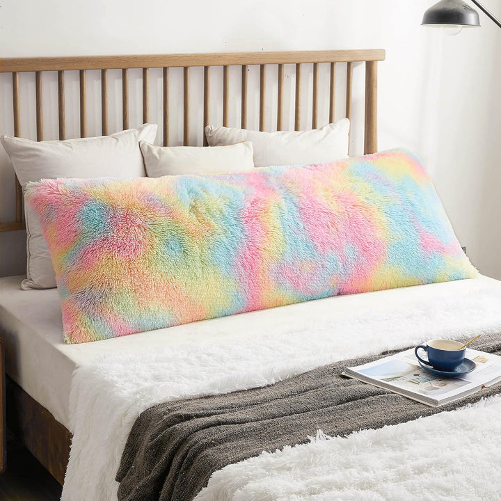 Rainbow Shaggy Faux Fur Body Pillow Cover, 20 x 54 in - Just Closeouts Canada Inc.X003BZR8X9