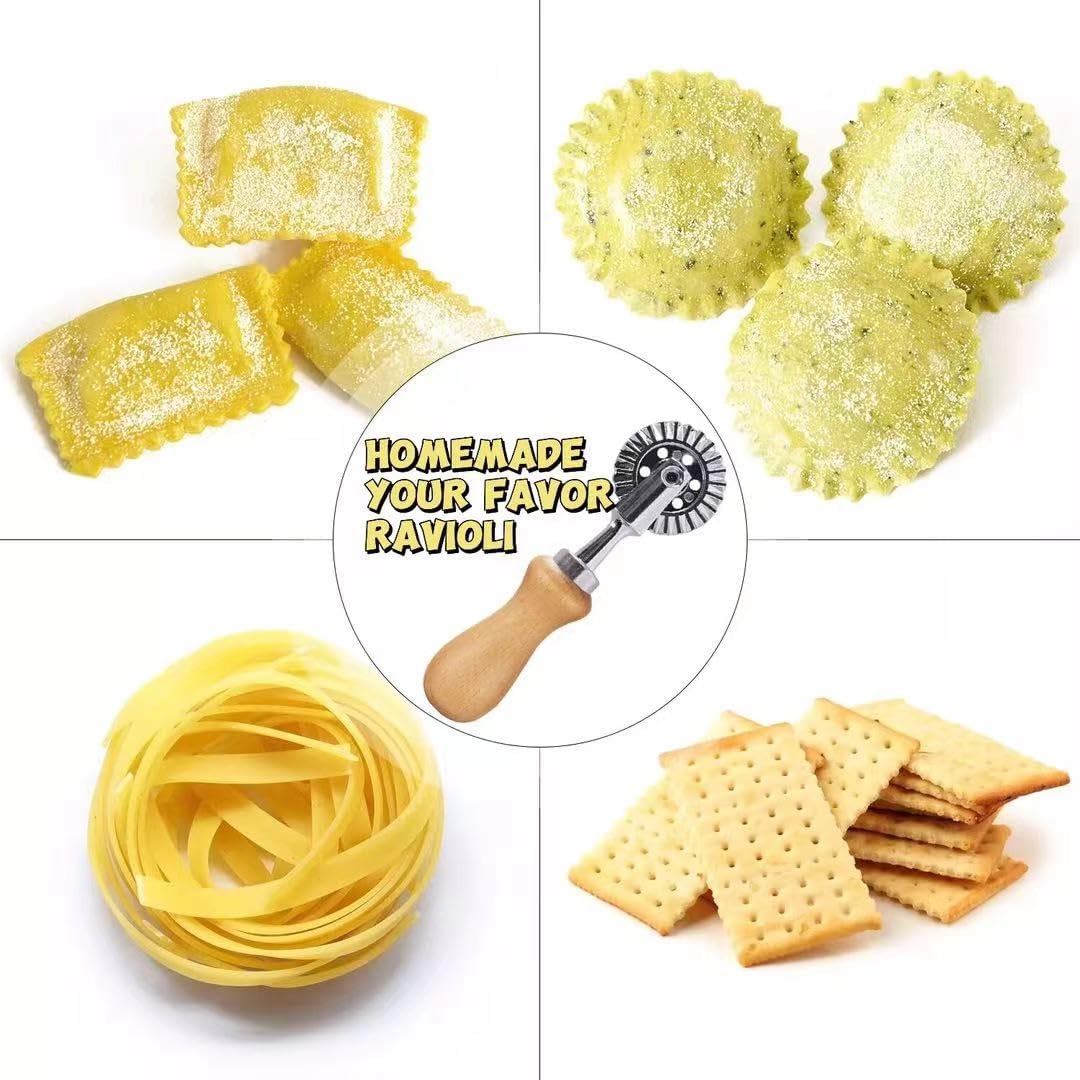 Ravioli and Pastry Wheel Cutter with Oak Handle - Just Closeouts Canada Inc.