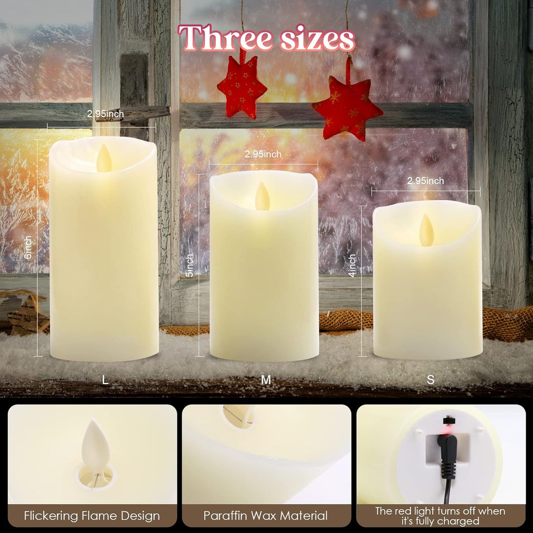 Rechargeable Candles Flickering with Remote, LUXONIC Flameless Candles Built - in Rechargeable Battery, RGB & Warm White Real Wax LED Candles for Home Decoration, Christmas, Party - Just Closeouts Canada Inc.