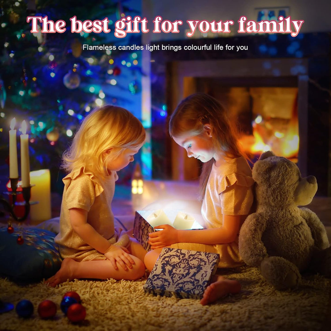 Rechargeable Candles Flickering with Remote, LUXONIC Flameless Candles Built - in Rechargeable Battery, RGB & Warm White Real Wax LED Candles for Home Decoration, Christmas, Party - Just Closeouts Canada Inc.