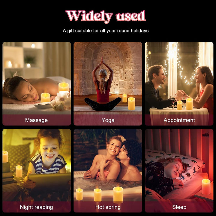 Rechargeable Candles Flickering with Remote, LUXONIC Flameless Candles Built - in Rechargeable Battery, RGB & Warm White Real Wax LED Candles for Home Decoration, Christmas, Party - Just Closeouts Canada Inc.