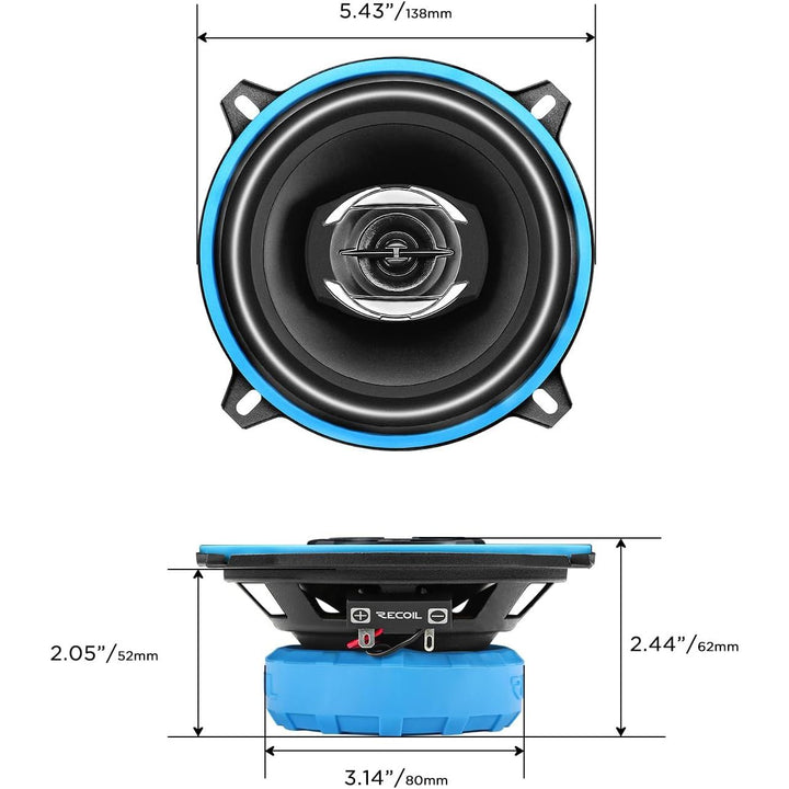 Recoil RCX525 Echo Series 5.25 - Inch Car Audio Coaxial Speaker System - Just Closeouts Canada Inc.