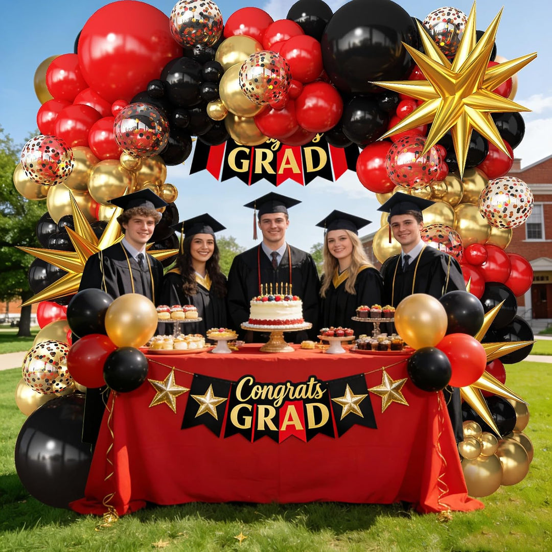 Red Black Gold Balloons Arch Kit Garland for Birthday Party Red Carpet Casino Theme Graduation Anniversary Party Decorations - Just Closeouts Canada Inc.B0FRSR1F7S