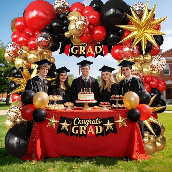 Red Black Gold Balloons Arch Kit Garland for Birthday Party Red Carpet Casino Theme Graduation Anniversary Party Decorations - Just Closeouts Canada Inc.B0FRSR1F7S