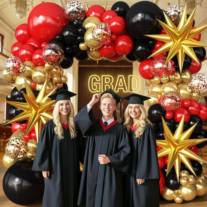 Red Black Gold Balloons Arch Kit Garland for Birthday Party Red Carpet Casino Theme Graduation Anniversary Party Decorations - Just Closeouts Canada Inc.B0FRSR1F7S