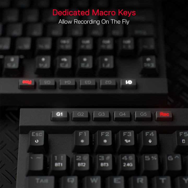 Redragon K580 PRO Wireless RGB Gaming Keyboard, 3 - Modes 104 Keys Mechanical Keyboard w/Hot - Swap Socket, Dedicated Media Controls & Onboard Macro Recording, Linear Red Switch - Just Closeouts Canada Inc.