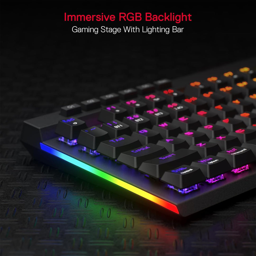 Redragon K580 PRO Wireless RGB Gaming Keyboard, 3 - Modes 104 Keys Mechanical Keyboard w/Hot - Swap Socket, Dedicated Media Controls & Onboard Macro Recording, Linear Red Switch - Just Closeouts Canada Inc.