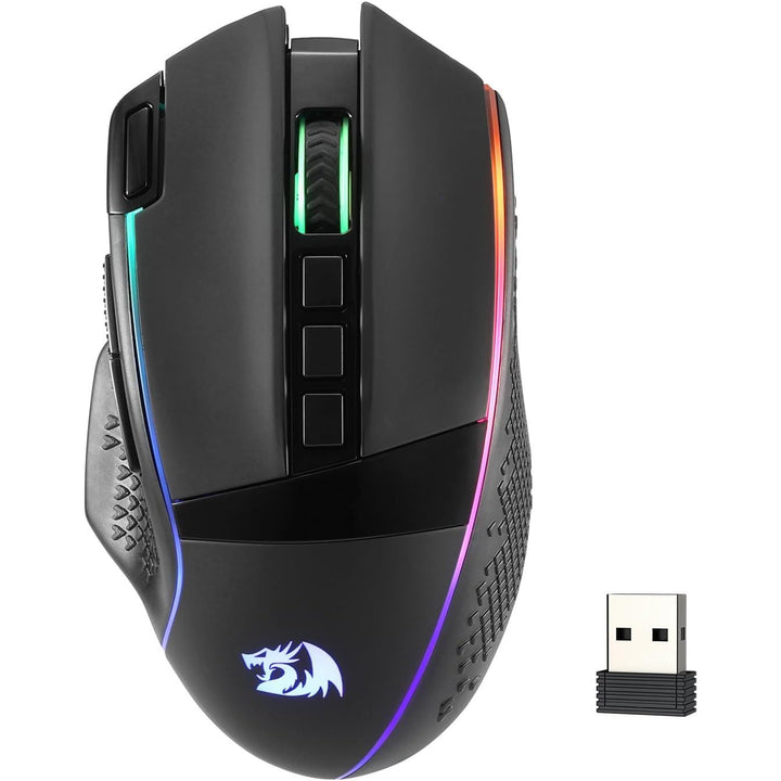 Redragon M991 Wireless Gaming Mouse, 26000 DPI 3 - Mode Gamer Mice w/Rapid Fire Key, 9 Macro Buttons, Powerful Capacity and RGB Backlight for PC/Mac/Laptop, Black - Just Closeouts Canada Inc.