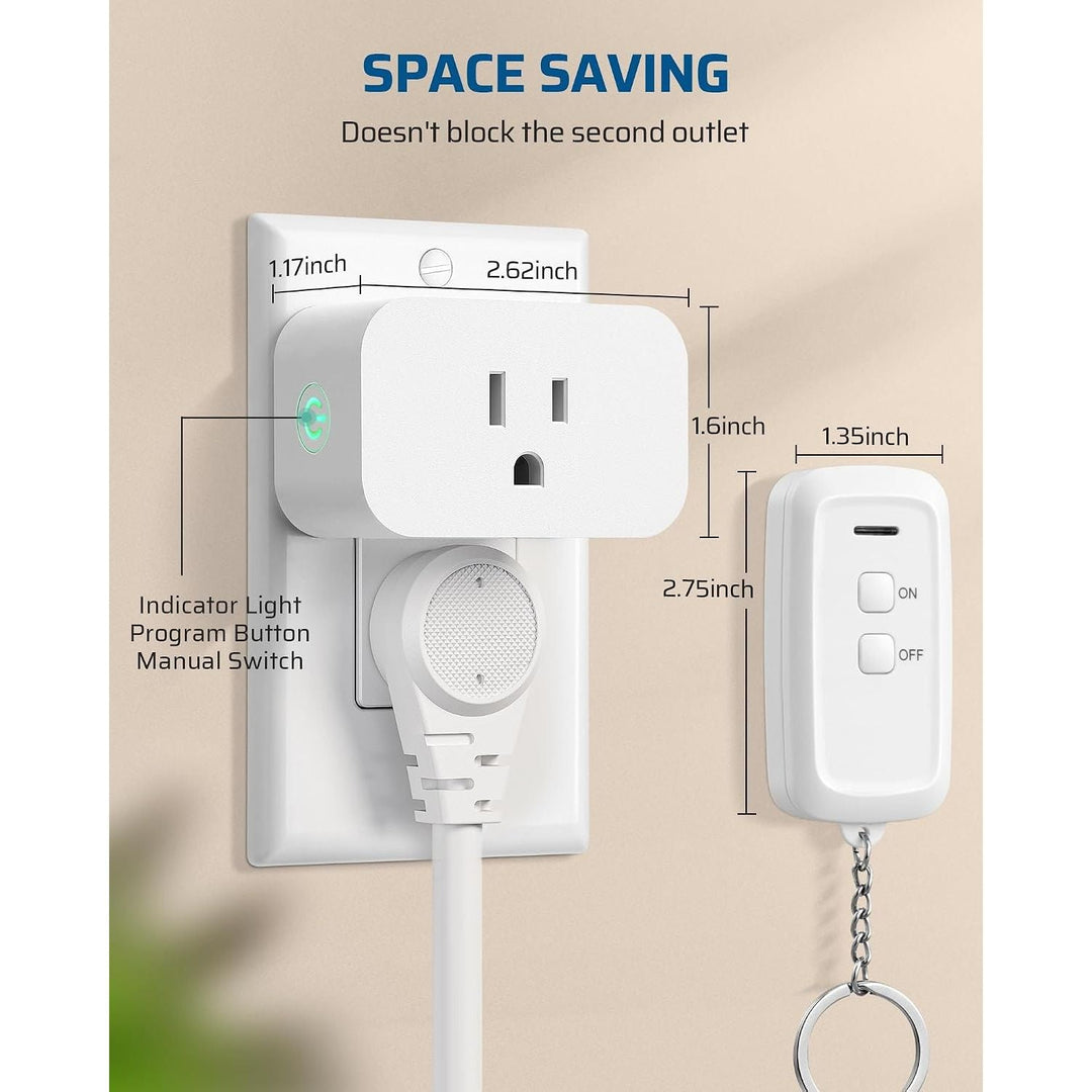 Remote Control Outlet, Outlet with 2 Remotes, Programmable & Expandable, 100FT Range, 15A/1875W, Remote Outlet Switch for Christmas Lights/Trees, Floor Lamp, Bedside Lamp, Fan, Water Heater - Just Closeouts Canada Inc.X004EJJSTD