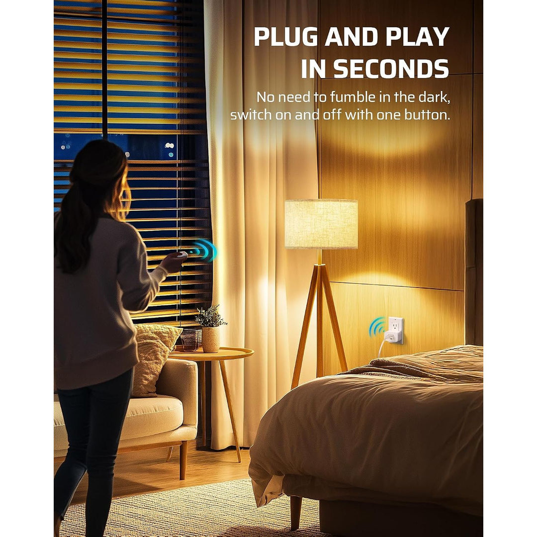 Remote Control Outlet, Outlet with 2 Remotes, Programmable & Expandable, 100FT Range, 15A/1875W, Remote Outlet Switch for Christmas Lights/Trees, Floor Lamp, Bedside Lamp, Fan, Water Heater - Just Closeouts Canada Inc.X004EJJSTD