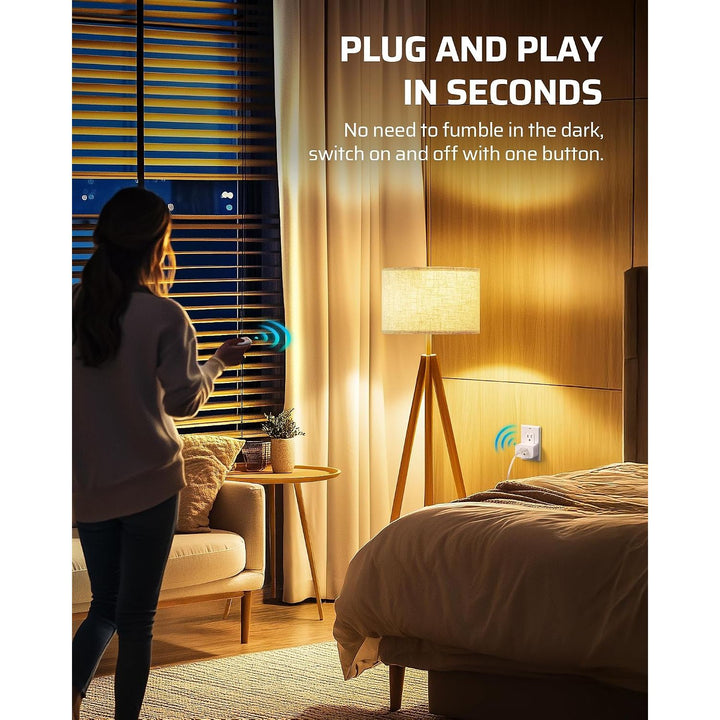 Remote Control Outlet, Outlet with 2 Remotes, Programmable & Expandable, 100FT Range, 15A/1875W, Remote Outlet Switch for Christmas Lights/Trees, Floor Lamp, Bedside Lamp, Fan, Water Heater - Just Closeouts Canada Inc.X004EJJSTD