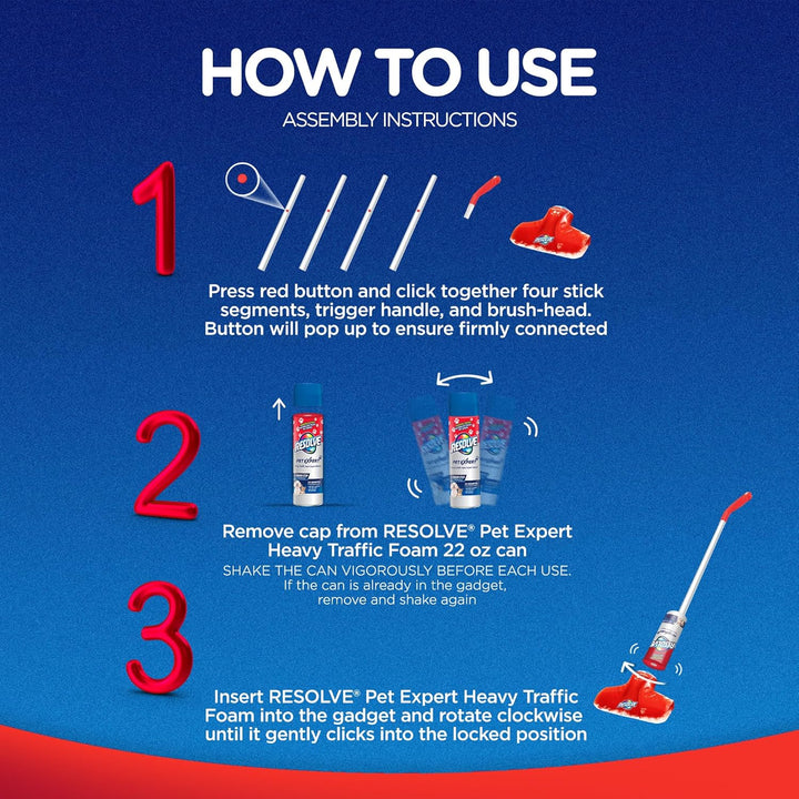 Resolve Pet Expert Easy Clean Carpet Foam Spray Refill, 2 Piece Set, Stain and Odor Remover Solution - Just Closeouts Canada Inc.