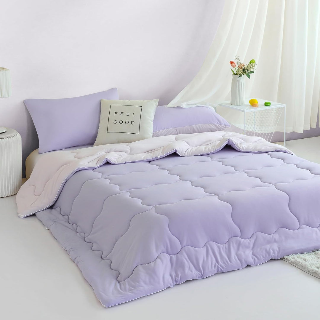 Reversible King / Cal King Comforter Set – Pink and Purple, 3 Pieces - Just Closeouts Canada Inc.