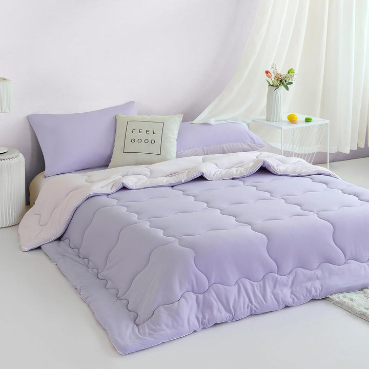 Reversible King / Cal King Comforter Set – Pink and Purple, 3 Pieces - Just Closeouts Canada Inc.