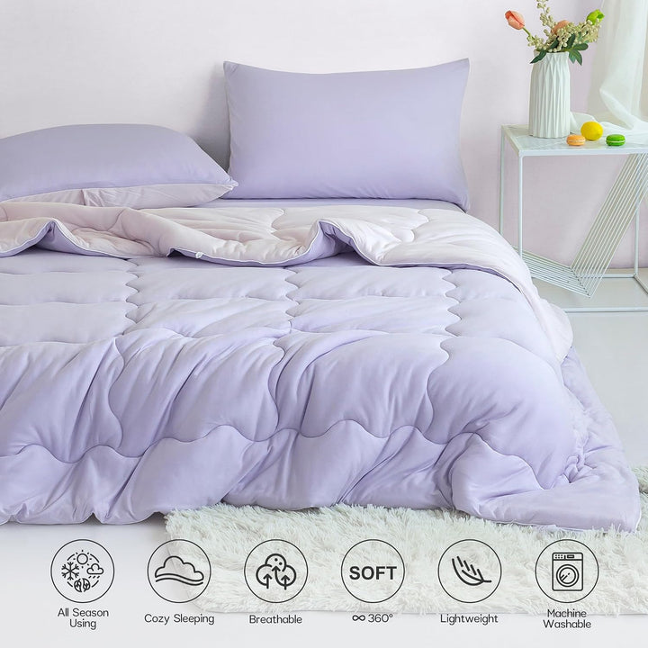 Reversible King / Cal King Comforter Set – Pink and Purple, 3 Pieces - Just Closeouts Canada Inc.