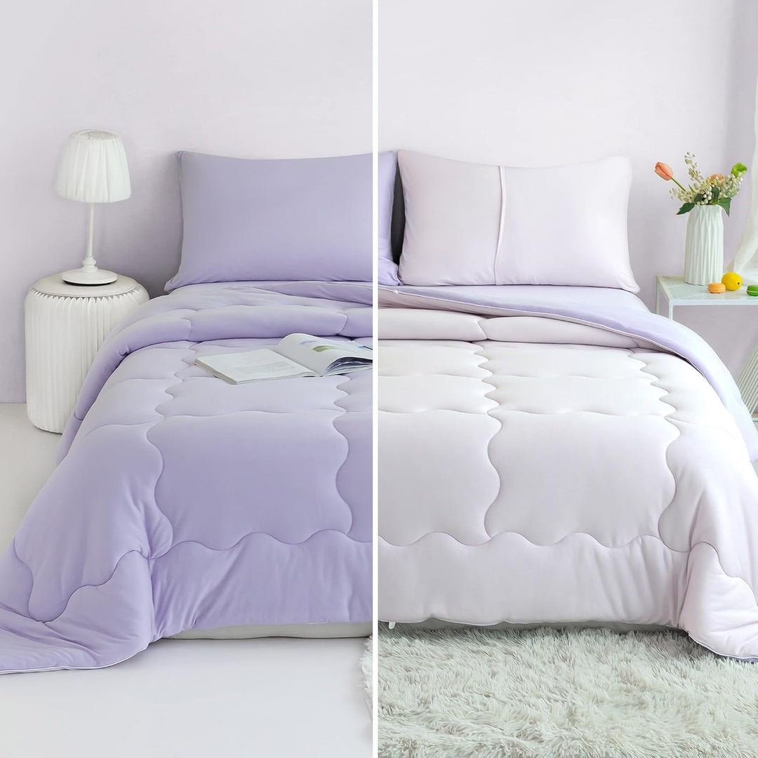 Reversible King / Cal King Comforter Set – Pink and Purple, 3 Pieces - Just Closeouts Canada Inc.